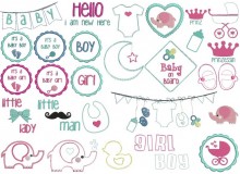 Stickserie - Baby ist da